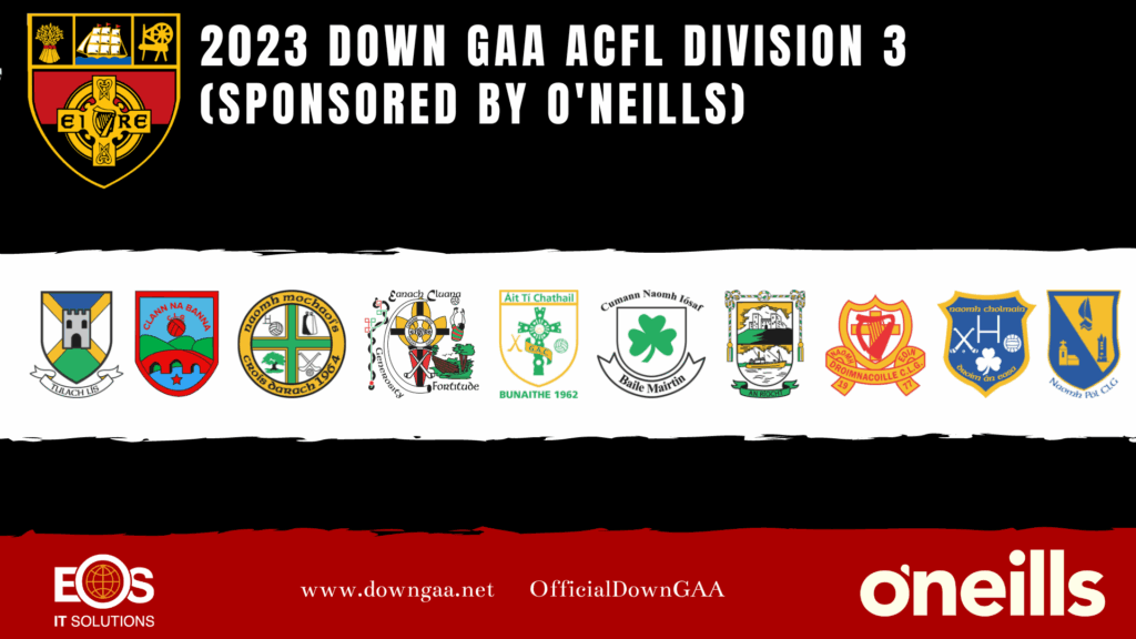 FIXTURES: 2023 Down GAA ACFL  Division 3 (Sponsored by O’Neills)