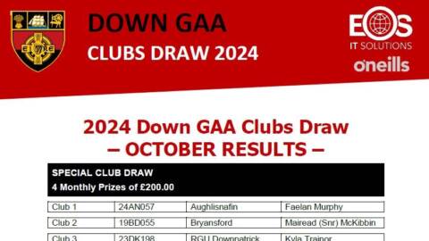Down GAA Club Draw October 2024