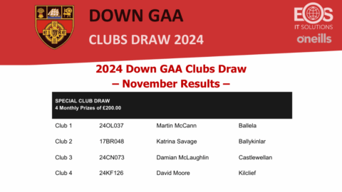 Down GAA Club Draw November 2024